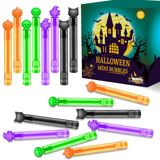 Bulk Halloween Giveaways Handouts Prizes for Kids 100 PCS, Mini Bubble Wands for Toddlers, Bulk Small Halloween Toys Gifts Party Favors Goody Bag Stuffers Fillers Items for Pinata Birthday Classroom