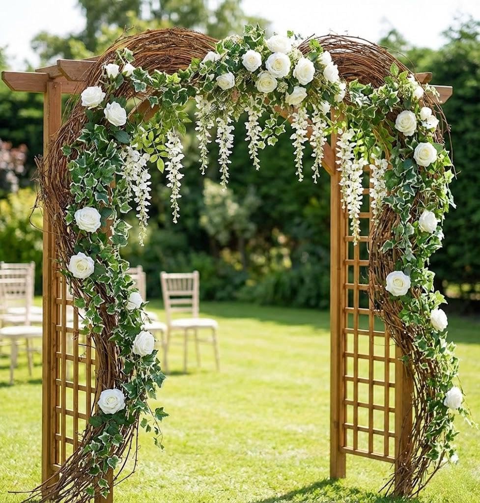 Natural Grapevine Twig Garland, 15ft Rustic Grapevine Wreath Vines for DIY Crafts, Wedding Arch, Farmhouse Wall Decor, Front Door & Garden Garland (15ft)