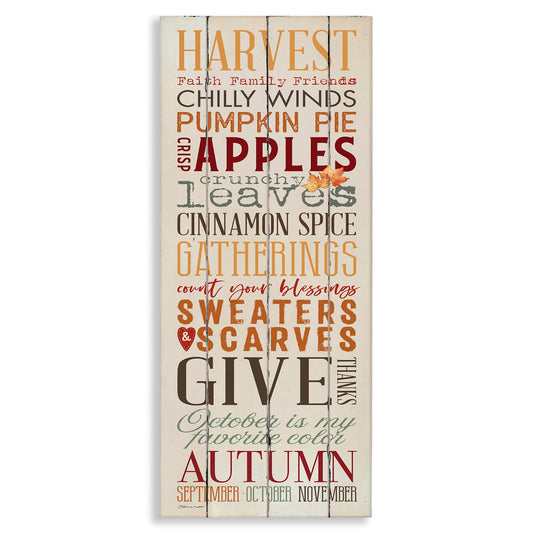Stupell Industries Fall Halloween Holiday Pumpkin Word Wood Texture Design, Designed by Stephanie Workman Marrott, 10 x 24, Canvas Wall Art