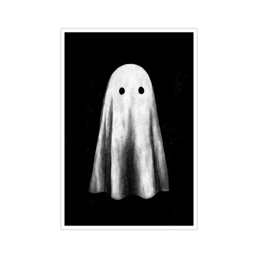 Halloween Canvas Wall Art Ghost Poster Black and White Print Gothic Dark Academia Wall Decor Halloween Decor Retro Spooky Aesthetic16x24in Unframed