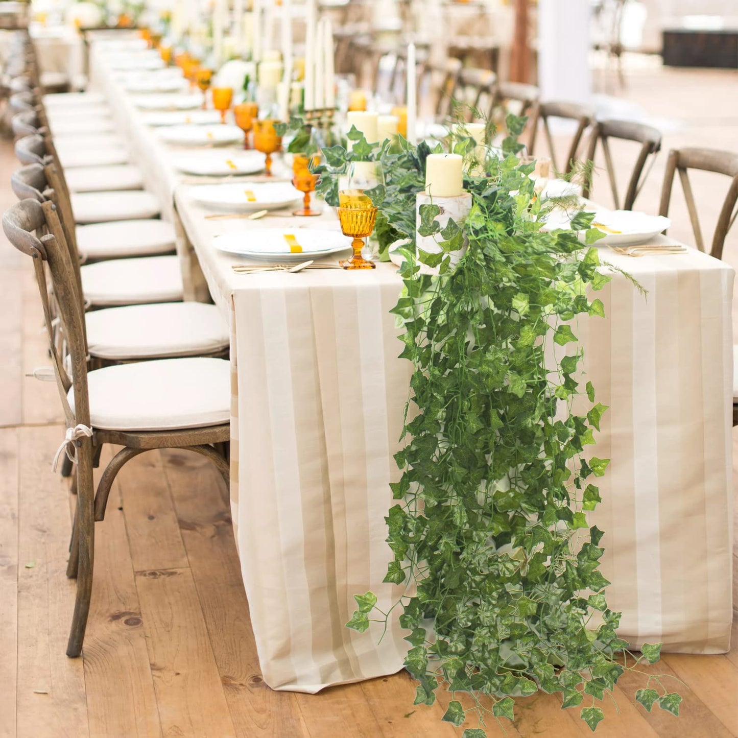 24 Pack Fake Ivy Leaves Artificial Ivy Garland Greenery Garlands Hanging Plant Vine for Wedding Wall Party Room Astethic Stuff Decor