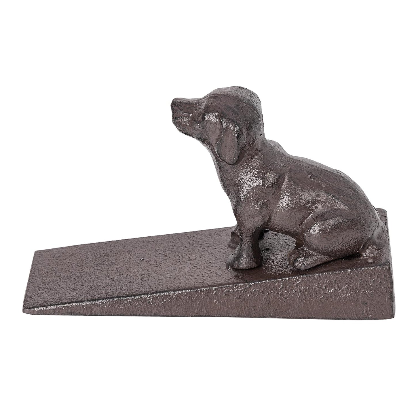 Sungmor Heavy Duty Cast Iron Dog Door Stops | Decorative Cute Animal Statue Metal Door Stopper Wedge with Non-Slip Mat | Solid & Antique Style Windproof Door Holder for Patio Yard Garden Farmhouse