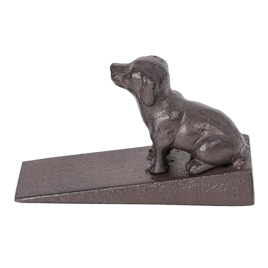 Sungmor Heavy Duty Cast Iron Dog Door Stops | Decorative Cute Animal Statue Metal Door Stopper Wedge with Non-Slip Mat | Solid & Antique Style Windproof Door Holder for Patio Yard Garden Farmhouse