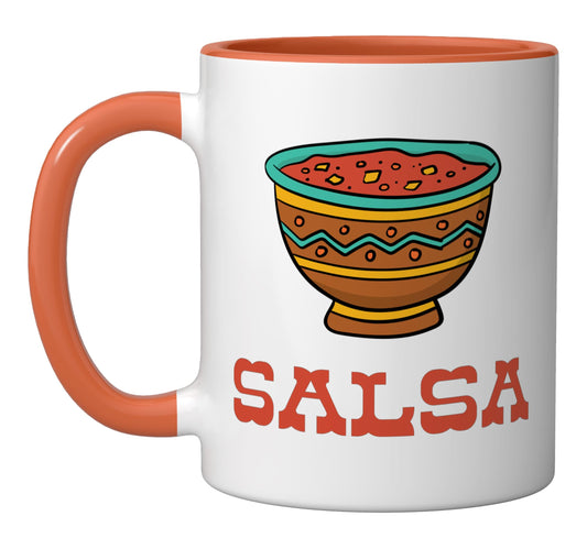 Chips And Salsa Matching Couple Halloween Cinco De Mayo Ceramic Mug, Orange/White