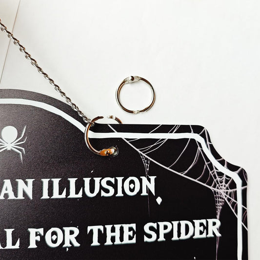 IRISVITA Gothic Sign, Normal Is An Illusion, What Is Normal for The Spider Is Chaos for The Fly, Gothic Decor for Bedroom, Vintage Halloween Decorations Indoor, Witchy Room Decor, Goth Room Decor, Halloween Decor