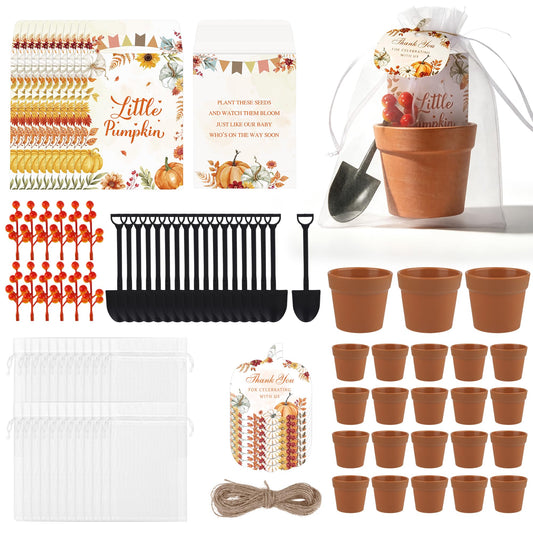 Aneco 24 Set Little Pumpkin Baby Shower Party Favors Seed Packet for Guests