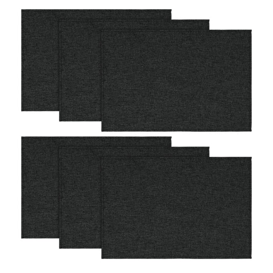 Artoid Mode Black Placemats Set of 6, 12x18 Inch Halloween Washable Holiday Table Mats for Party Kitchen Dining Decoration