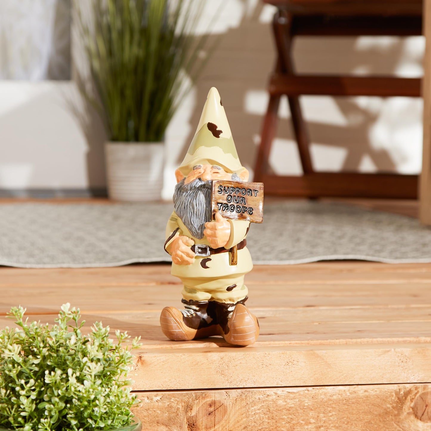 Accent Plus Support Our Troops Gnome Patriotic USA Garden Outdoor Statue