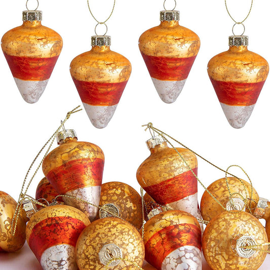 Watayo 12 Pcs Fall Thanksgiving Glass Candy Corn Ornaments- 2" x 1.5" Glass Candy Corn Hanging Ornaments- Fall Candy Corn Tree Decoration Pendant for Halloween Christmas Autumn Thanksgiving Home Decor