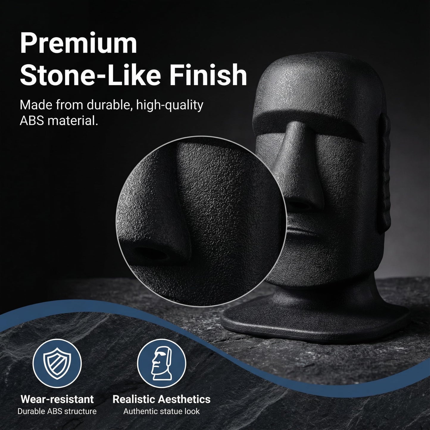 Cowinational Facial Tissue Box Cover Rectangle for Bathroom/Living Room/Office,Moai Face Nose RectangleTissue Box Cover, Easter Island Statue Facial Tissue Box Cover Rectangular.