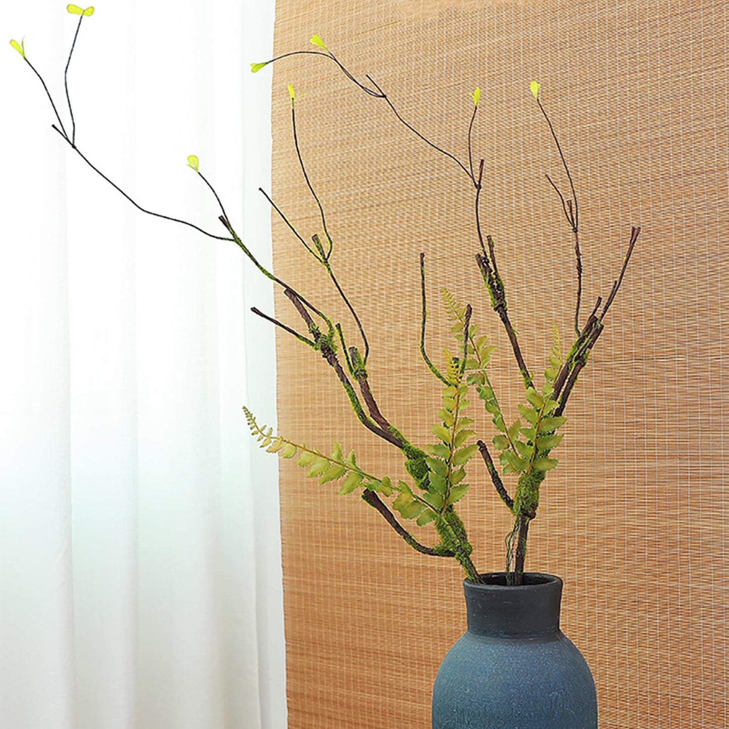 2pcs 40inch Bendable Faux Branch Vine Moss Greenery For Vase Wall decor