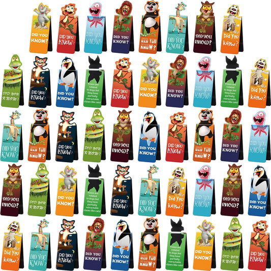 Sepamoon 48 Pcs Animal Magnetic Bookmarks, Cute Page Markers for Classroom Rewards, Teacher Prize Supplies, Reading Incentives, Party Favors, Book Lovers Gifts Bulk