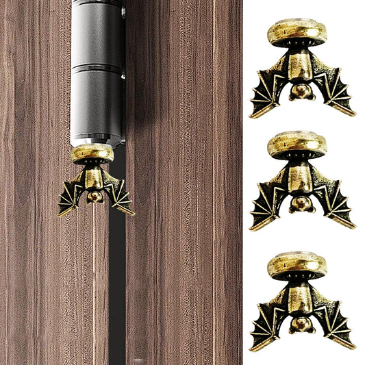 SWNACOR 3 Pcs Brass Bat Hinge Heads Decorative Topper, Magnetic Hinge Head Toppers, Fun Bat Gifts for Women Mom Grandma Wife, Vintage Statue Home Decoration