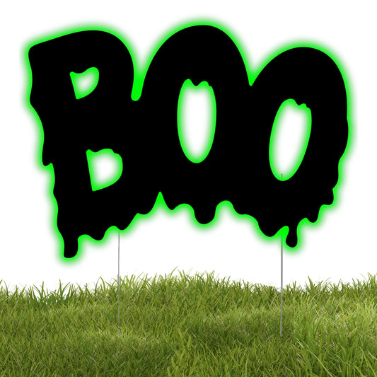 Boo Happy Halloween Ghost Yard Sign Home Outdoor Lawn Decoration With Stakes Scary Spooky Decor 17x12 Inch