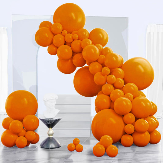 PartyWoo Burnt Orange Balloons 120pcs Different Sizes of 18 12 10 5 Inch Terracotta Rust Fall Color Autumn Boho Balloon Arch Kit Garland for Thanksgiving Halloween Fall Party Decorations Orange-F53