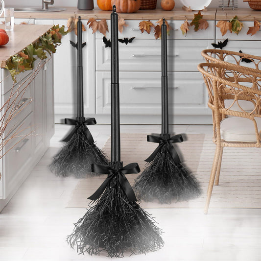 Wesiti Halloween Decoration Moving Witch Broom Floating Spooky Sounds Witch Broomstick for Halloween Decoration Party Front Porch Wall Haunted Home House Lawn Yard Indoor Outdoor Decor