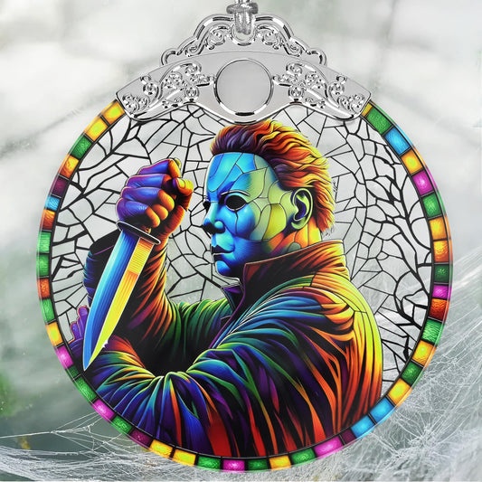 Stained Glass Horror Christmas Ornaments - Perfect for Tree & Window Decor