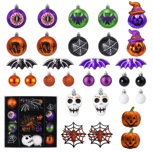 Halloween Ornament Set, 30pcs Shatterproof Tree Decorations Indoor