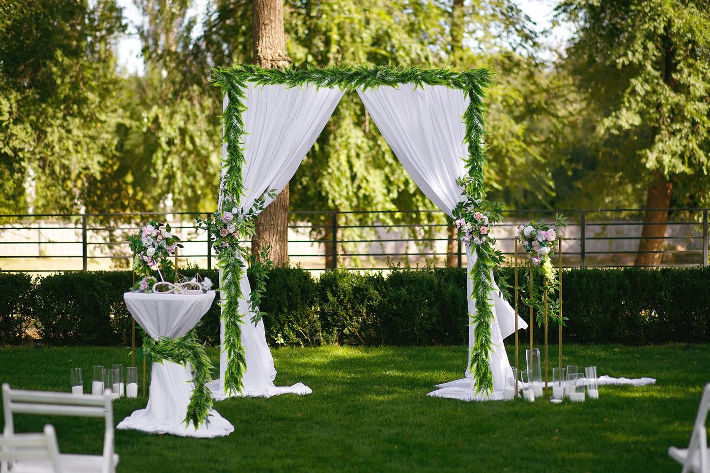 RECUTMS 2Pcs 5.8Ft Artificial Boston Ferns Garland Fake Hanging Plant Greenery Leaves Ivy Garland Faux Ferns Vines for Spring Sunmmer Outdoor Indoor Home Garden Wedding Graduation Party Wall Decor