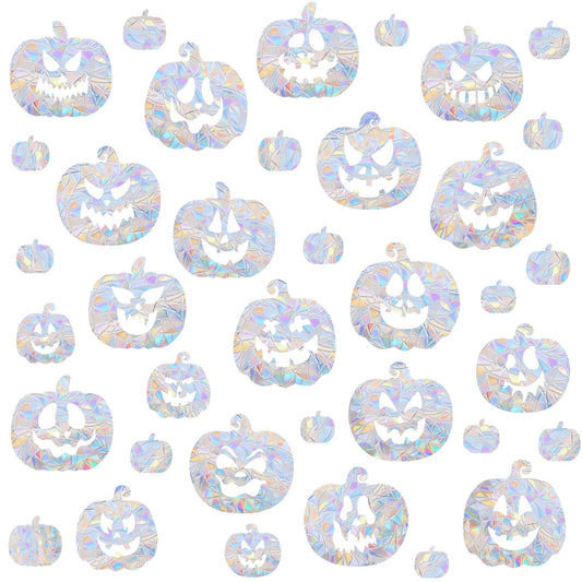 Pumpkin Window Cling Halloween Window Clings Static Clings for Glasss Windows Sun Catcher Rainbow Stickers Ainti Collision Windows Decals for Bird Strike Halloween Decorations