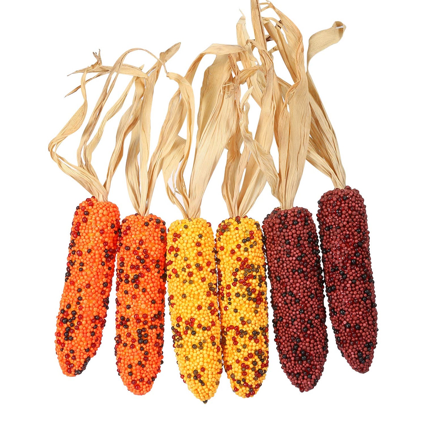 iWEDN Fake Corn Ornament India Corn Design Decoration Pack of 6