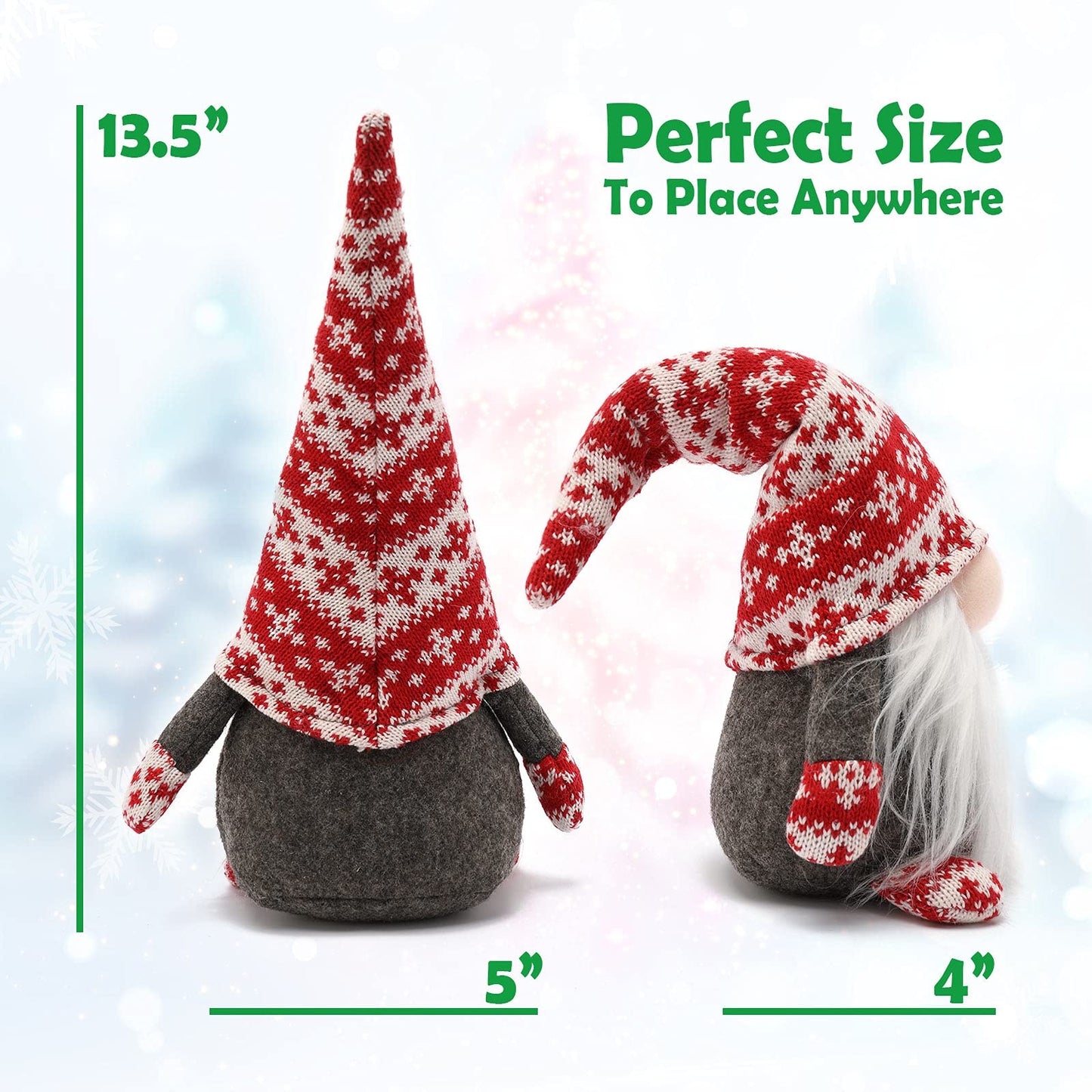 BOPIPA Gnome Christmas Decorations Swedish Tomte Stuffed Gnomes Plush Ornaments Holiday Elf Dwarf Thanksgiving Halloween Valentines Nordic Santa Gifts Home Tiered Tray Tabletop Décor