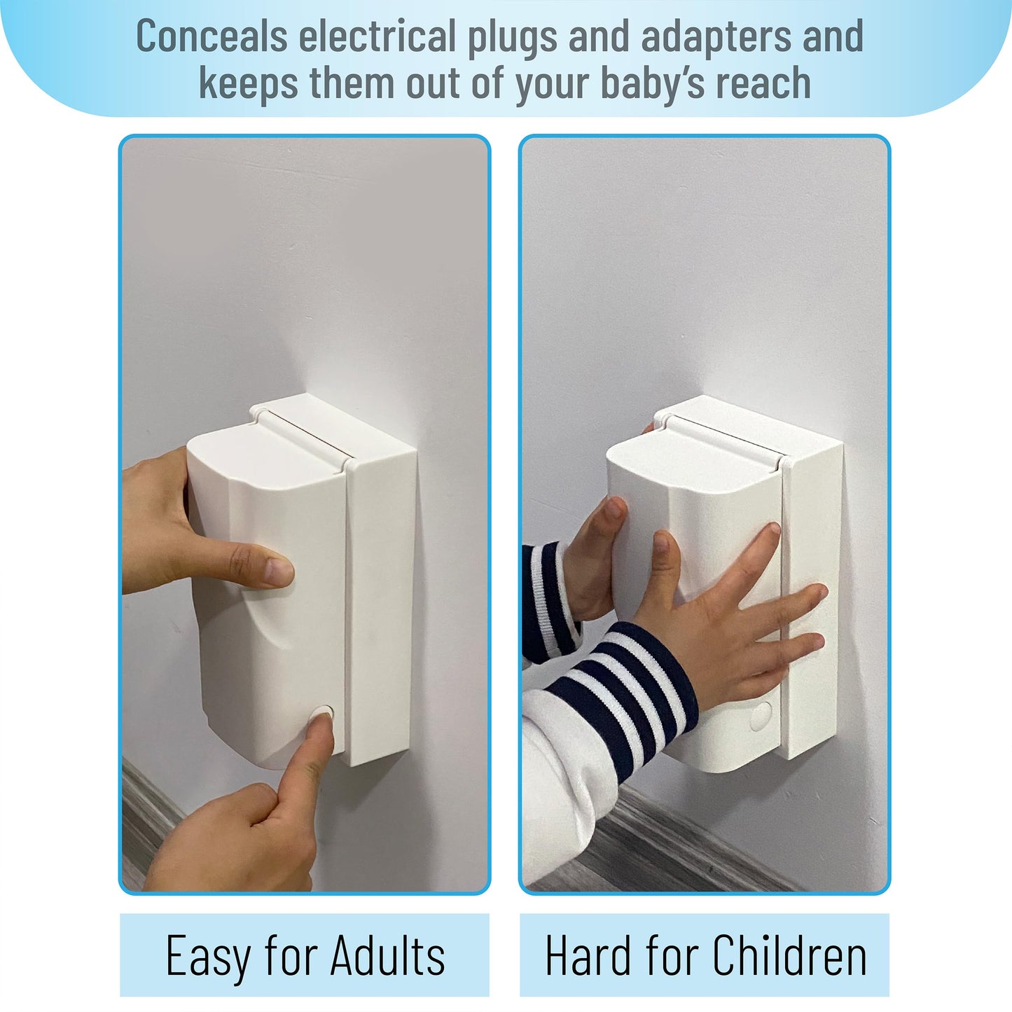 Bates - Baby Safety Outlet Cover Box, 2 Pack, Baby Proof Outlet Covers Baby Proofing, Plug Covers for Electrical Outlets, Socket Covers for Outlets, Child Proof Outlet Cover, Outlet Box Cover