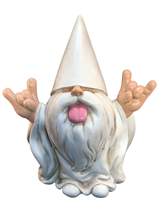 GlitZGlam Rocker Gnome 'George' This Gnome Will Rock Your Fairy Garden and Garden Gnomes 10 Inches Tall
