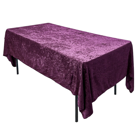 AK TRADING CO. Lush Panne Velvet Tablecloth - 60 x 102 Inch Rectangular Table Cover | Great for Buffet Table, Parties, Holiday Dinner, Wedding & Baby Shower (Plum, 60 x 102 Inch)