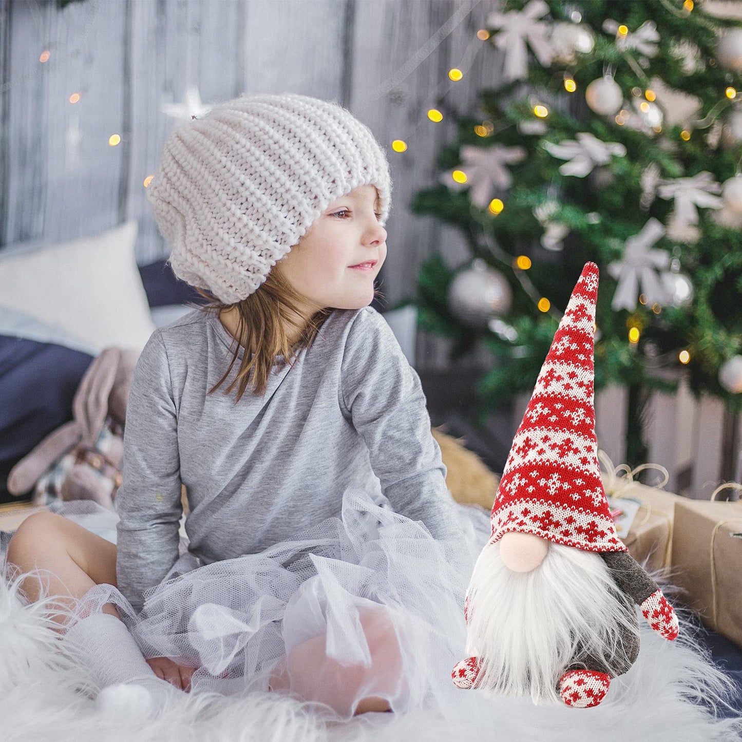 BOPIPA Gnome Christmas Decorations Swedish Tomte Stuffed Gnomes Plush Ornaments Holiday Elf Dwarf Thanksgiving Halloween Valentines Nordic Santa Gifts Home Tiered Tray Tabletop Décor