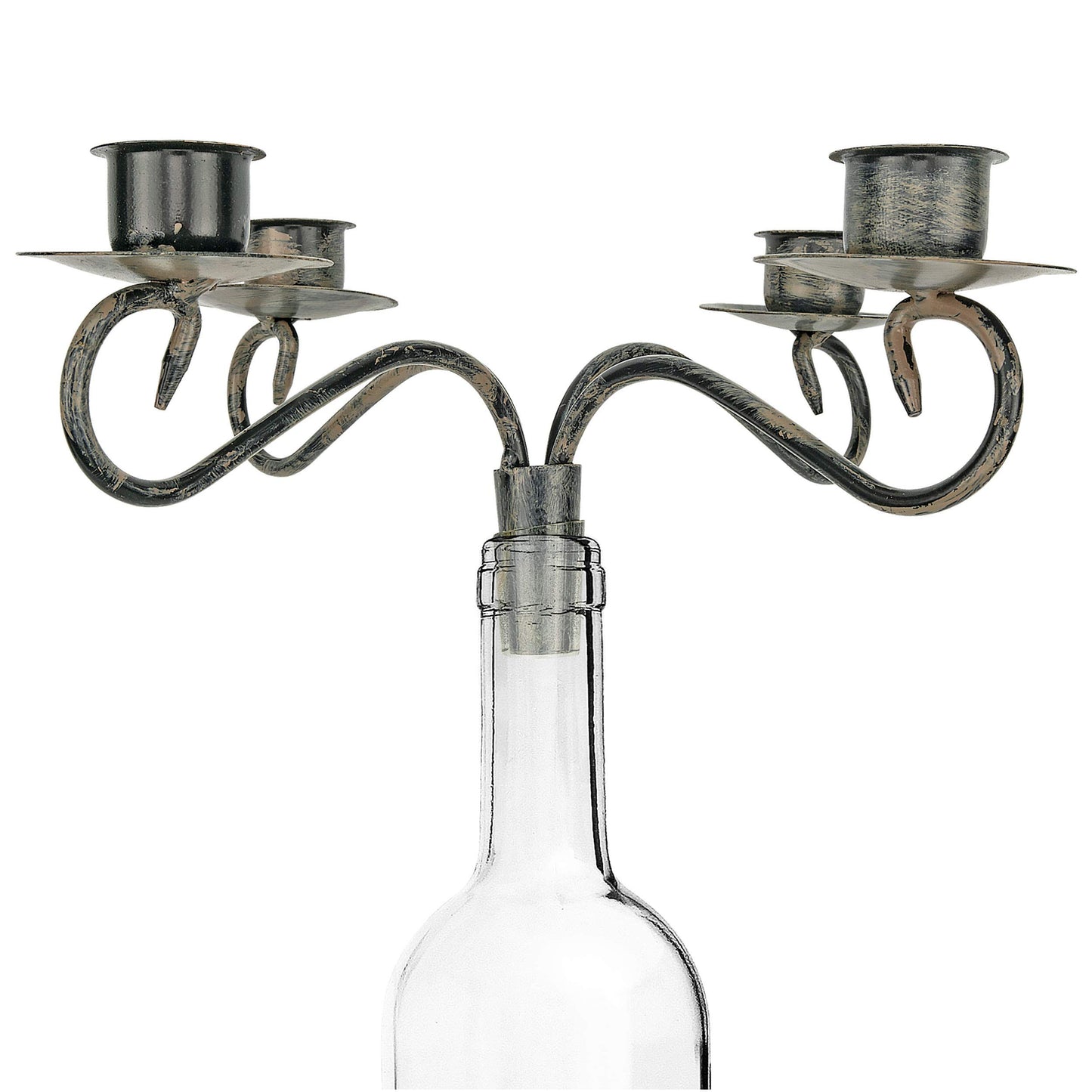 Wine Bottle Candelabra Topper – 4-Candle Holder Centerpiece for Wine Bottles, Elegant Table Décor for Parties & Dinners