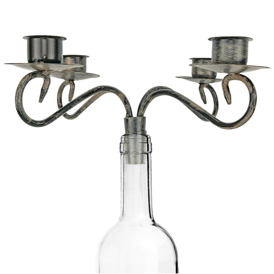 Wine Bottle Candelabra Topper – 4-Candle Holder Centerpiece for Wine Bottles, Elegant Table Décor for Parties & Dinners