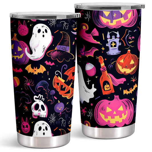 OHWIPI Christmas Tumbler 20oz, Men or Women Christmas Gifts, Halloween Gifts for Kids or Adults, Ghost Cups with Lid for Birthday Valentine or Holiday, Spooky Cups for Family Friends or Loved Ones