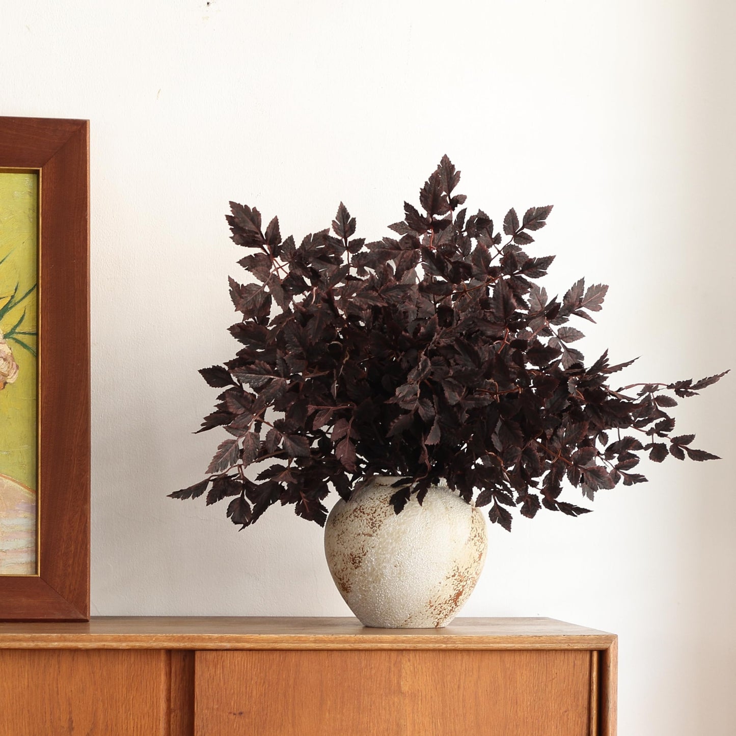 PERFNIQUE 6 Pack Artificial Plum Cimicifuga Leaf Sprays, 24" Faux Ramosa Branches for Vase, Fall Floral Stems for Table Centerpiece, Farmhouse, Wedding, Mantel, or Halloween Decor