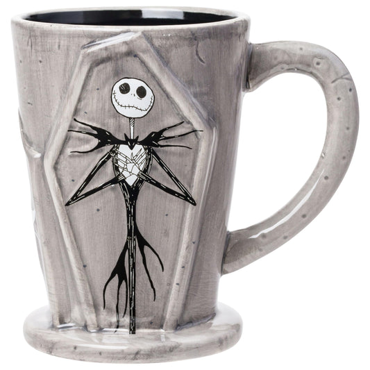 Silver Buffalo Disney Tim Burton Nightmare Before Christmas Tombstones Featuring Jack Skellington and Zero 3D Sculpted Ceramic Mug, 18 Ounces
