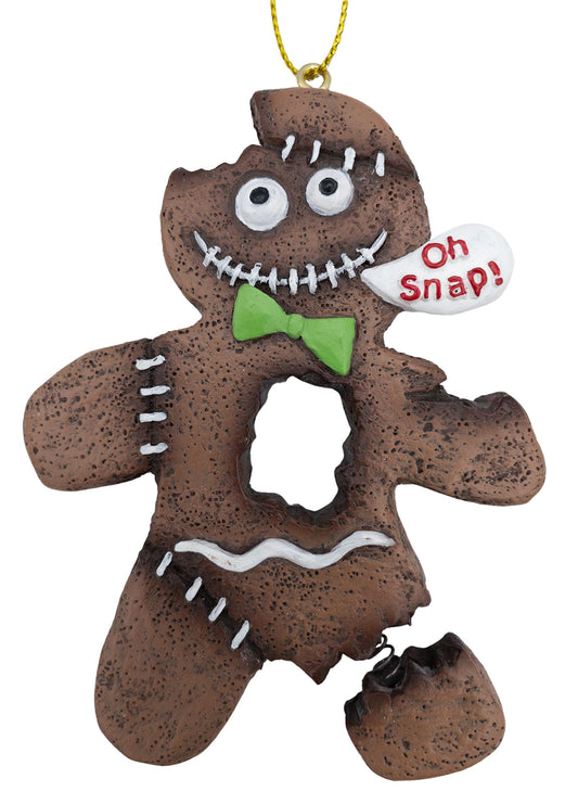 Gingerbread Man Zombie Monster Cookie Oh Snap! Broken Leg Ugly Halloween Christmas Tree Ornament
