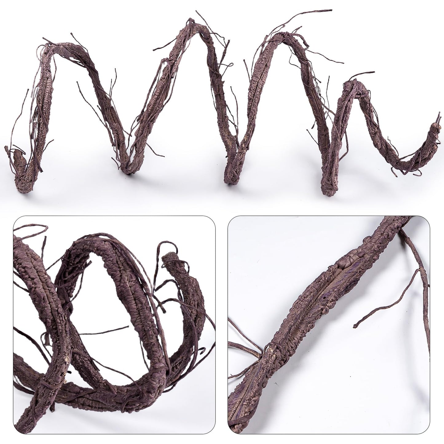 118 inch Bendable Artificial Brown Tree Twigs Branches, Small Size Wall Hanging Artificial Tree Branches, Fake Twig Grape Vines for Artificial Plant, Home Living and Outdoor Garde