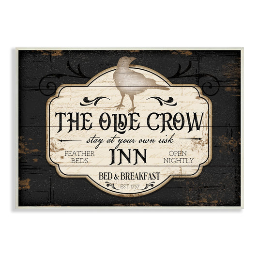 Stupell Industries The Olde Crow Inn Halloween Sign Est. 1757