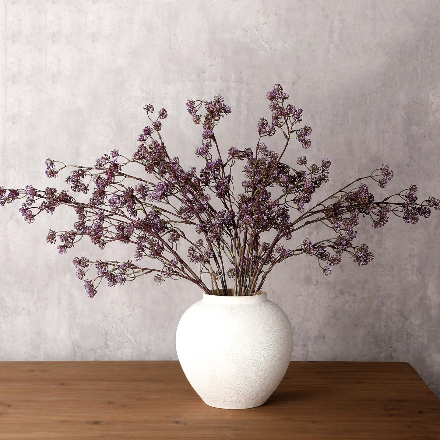 Zeyune Faux Berry Stems Summer Artificial Dusty Plum Stem Soft Plum Sedum Berry Picks Branches Faux Spray for Home Wedding Holiday Seasonal Farmhouse Mantel DIY Home Decorations(5 Pcs,Purple)