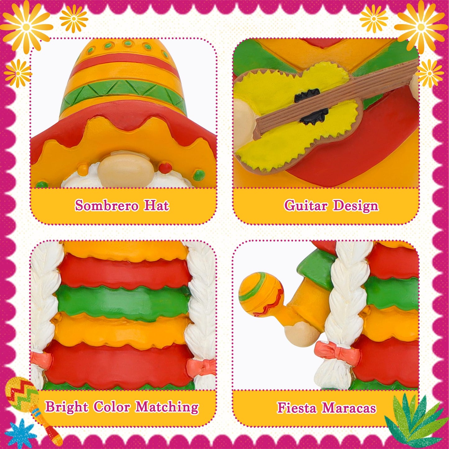Uniboho Cinco de Mayo Decorations Cinco de Mayo Gnomes Fiesta Gnome Mexican Taco Tuesday Home Kitchen Tiered Tray Decorations