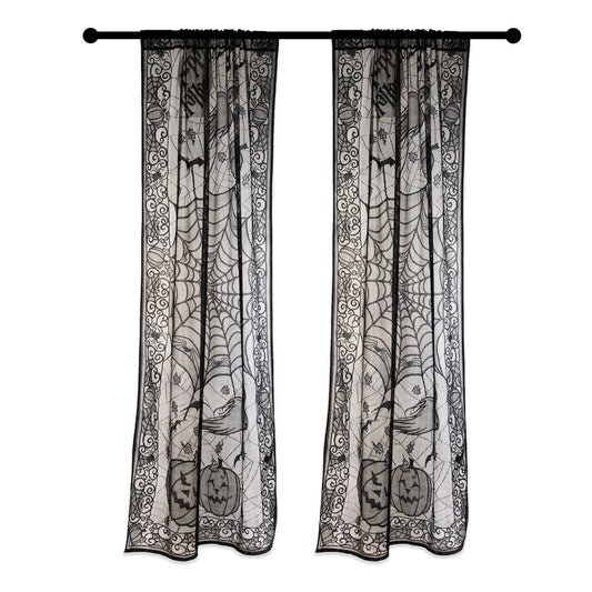 DII Fall Home & Party Décor Spooky Halloween Decorations Indoor & Front Porch, Single Door/Window Panel, 38x84, Haunted Lace