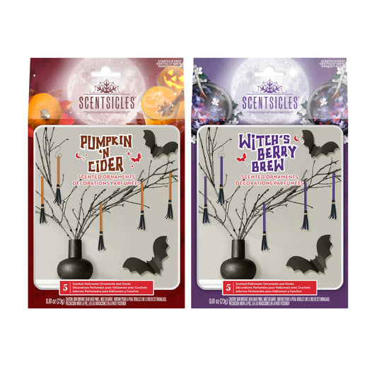 Scentsicles Scented Halloween Brooms-Pumpkin n Cider & Witches Berry Brew
