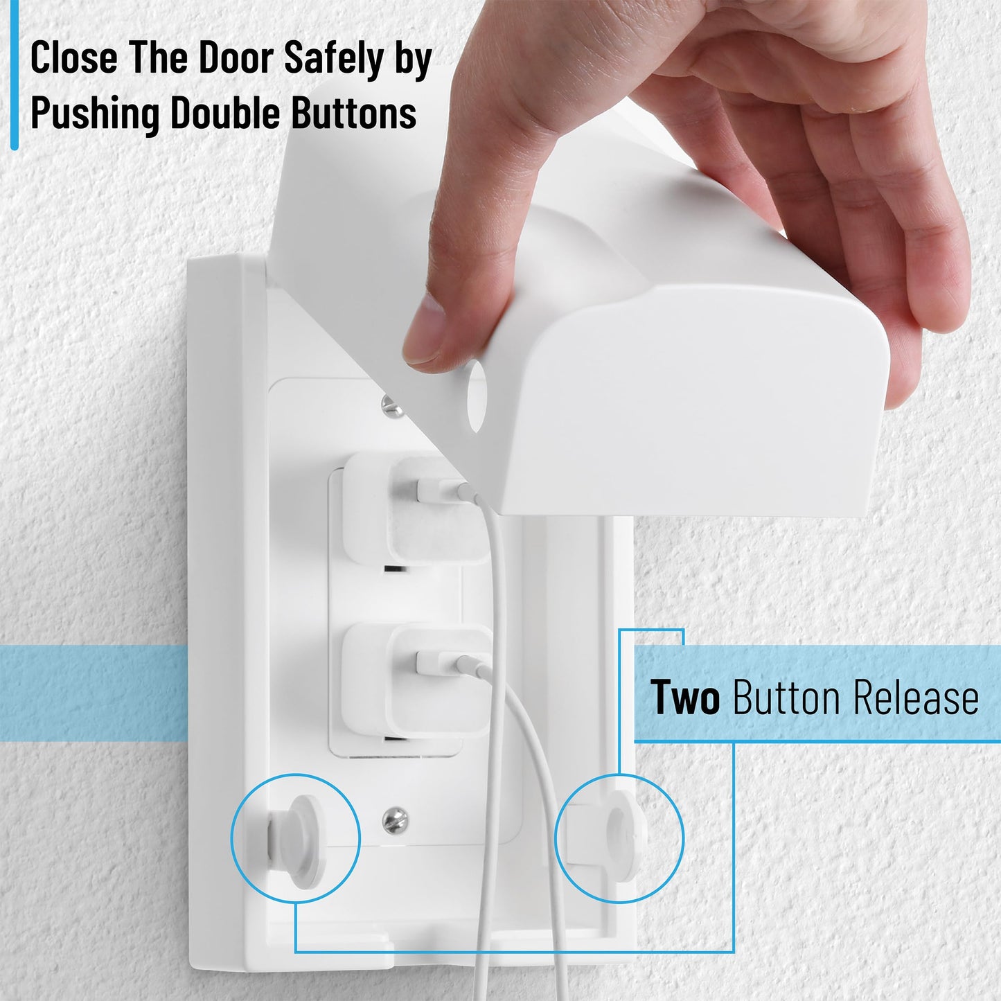 Bates - Baby Safety Outlet Cover Box, 2 Pack, Baby Proof Outlet Covers Baby Proofing, Plug Covers for Electrical Outlets, Socket Covers for Outlets, Child Proof Outlet Cover, Outlet Box Cover
