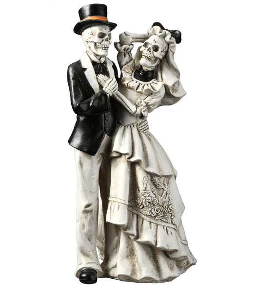 National Tree Company Skeleton Bride and Groom Decoration, Halloween Collection, 11 in