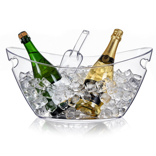 Barafat Ice Bucket for Parties 5.5L - Clear Acrylic Champagne Bucket with Scoop, Large Beverage Tub for Cocktail Bar, Wine, Beer, Soda & Drinks