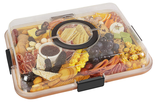 Renmxj Portable Charcuterie Boards with Lid, Cheese, Veggie & Snack Tray