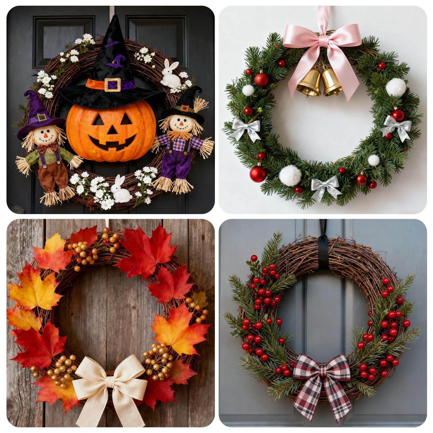 3 Pcs Grapevine Garland, 15 Feet DIY Crafts Natural Grapevine Twig Vines, Vines Garland Wreaths for Christmas Wedding House Holiday Door Vase Wall Decor