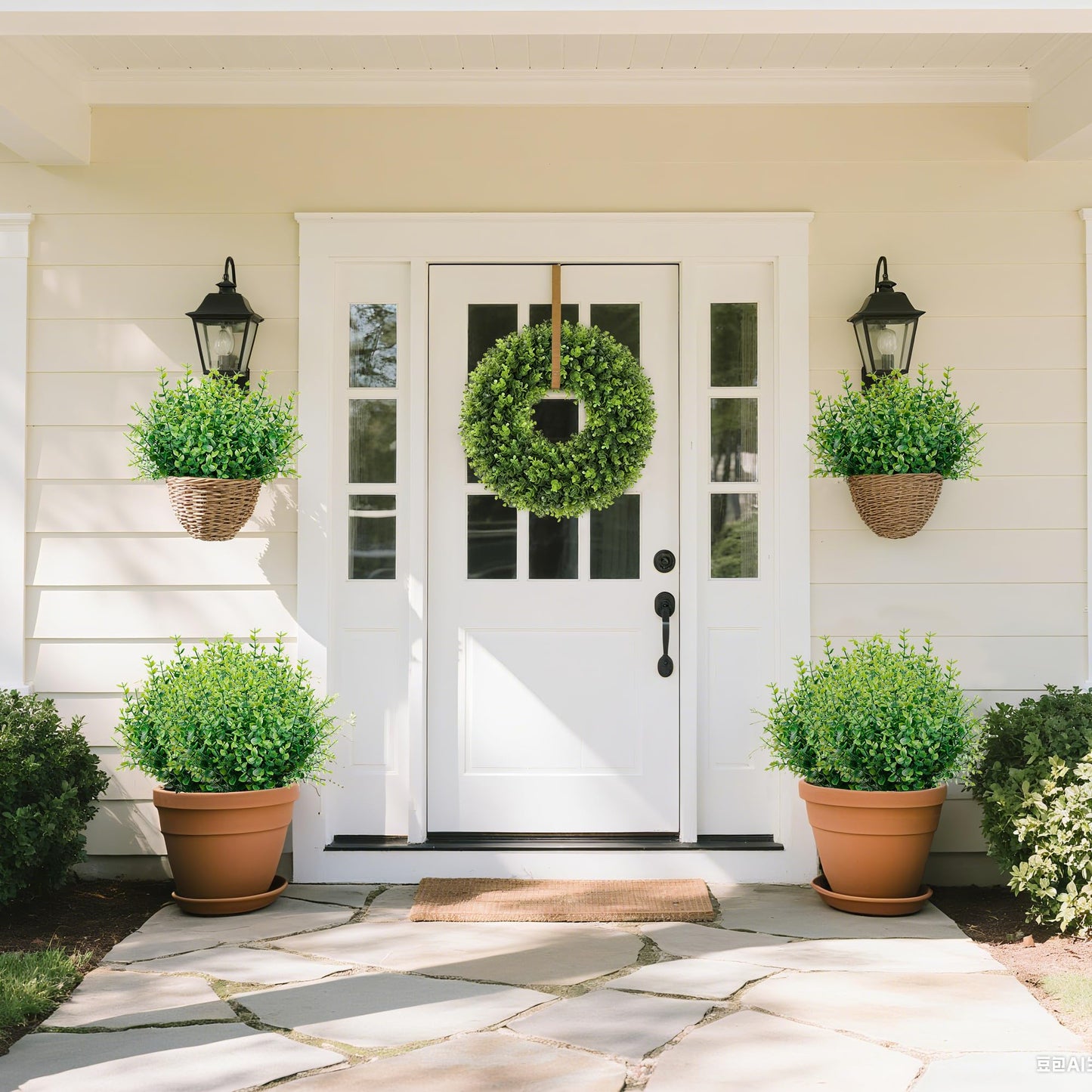 petalyn 10 Bundles Artificial Boxwood Stems Outdoor Artificial Greenery UV Resistant Foliage Plants, Faux Boxwood Shrubs Grass for Farmhouse Office Garden Wedding Window Patio Home Decor