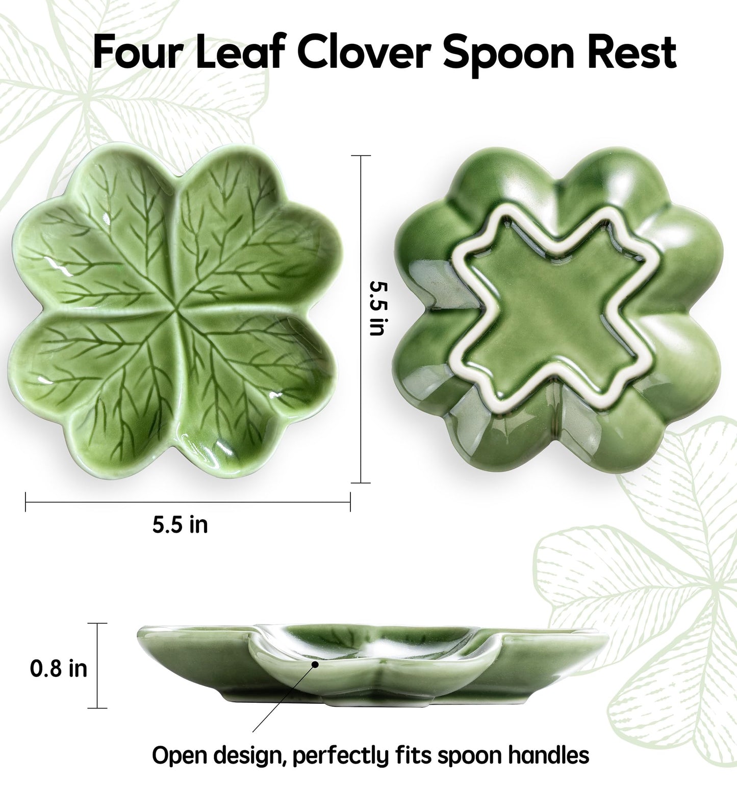 Veraelle Spoon Rest, 5.5" Spoon Rest for Stove Top, Handcrafted Spoon Rest for Kitchen Counter, Cooking Spoon Holder for Stove, Ceramic