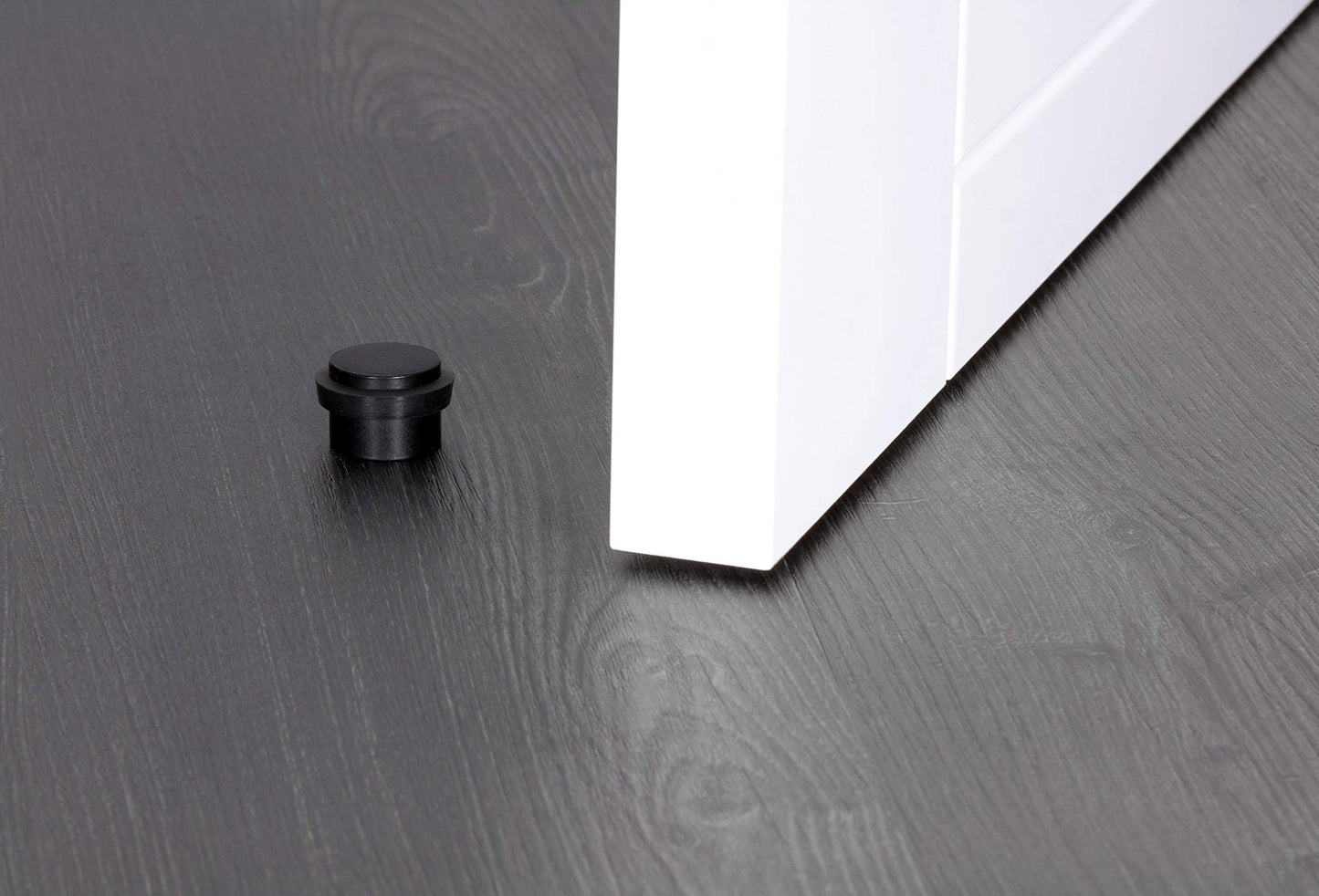 EVI Herrajes | Black Door Stopper - Adhesive Installation - Black Rubber Protector - W=0.94 x H=0.79 Inch Door Stop